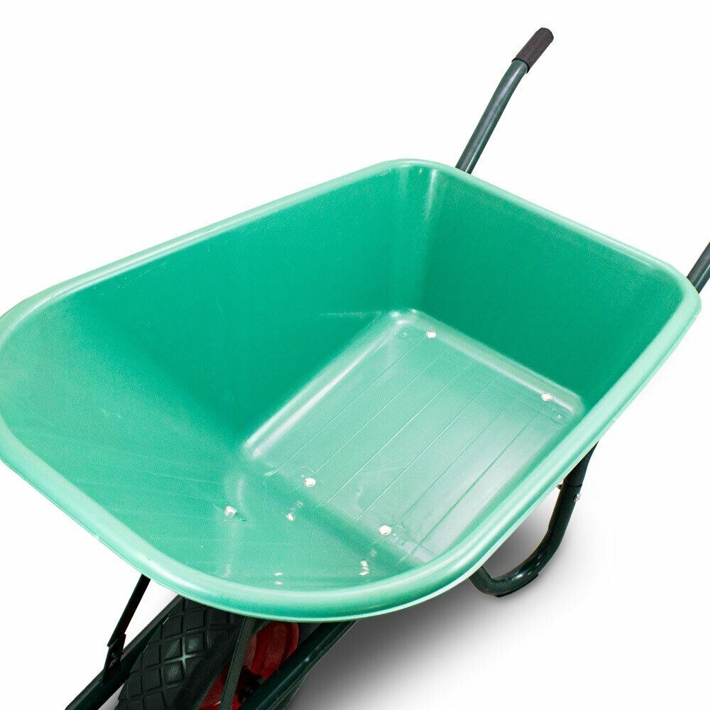 Zahradní kolečko s plným černým kolem a PVC mísou 100 l Stavební nosnost 250 kg MS17853